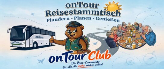 onTour Stammtisch<br />Plaudern – Planen – Genießen.<br /><br />Du hast Fernweh, aber dein Koffer steht nur noch dekorativ im Keller? Dann komm doch einfach vorbei!<br /><br />Jeden 3. Donnerstag im Monat (außer es kommt mal was dazwischen – siehe Kalender) treffen sich Reiselustige, Globetrotter, Busfans und Urlaubsexpert:innen aus dem Feuerhof und drumherum zum legendären Reisestammtisch.